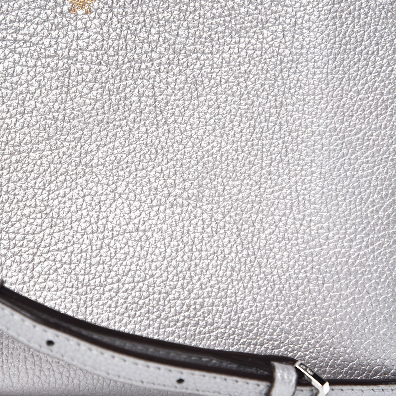 MCM Grained Calfskin Milla Double Crossbody Bag Spike Silver 10 of 10