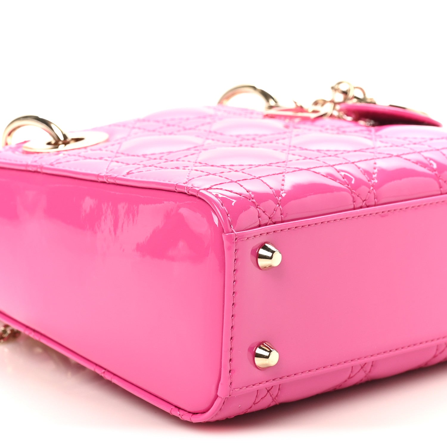 Christian Dior Patent Cannage Mini Lady Dior Pink 8 of 9