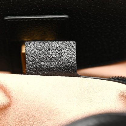 Gucci Grained Calfskin Web Crystal Butterfly Stripe Large Totem Top Handle Bag Black 6 of 11