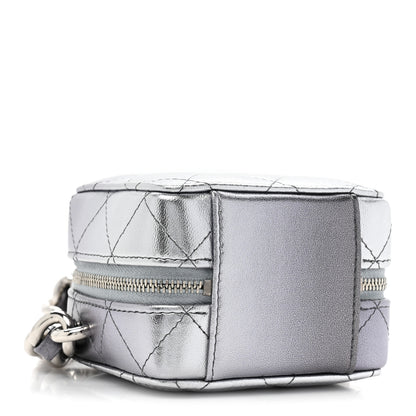 Chanel Gradient Metallic Lambskin Quilted Like A Wallet Clutch With Chain Silver Purple 4 of 11