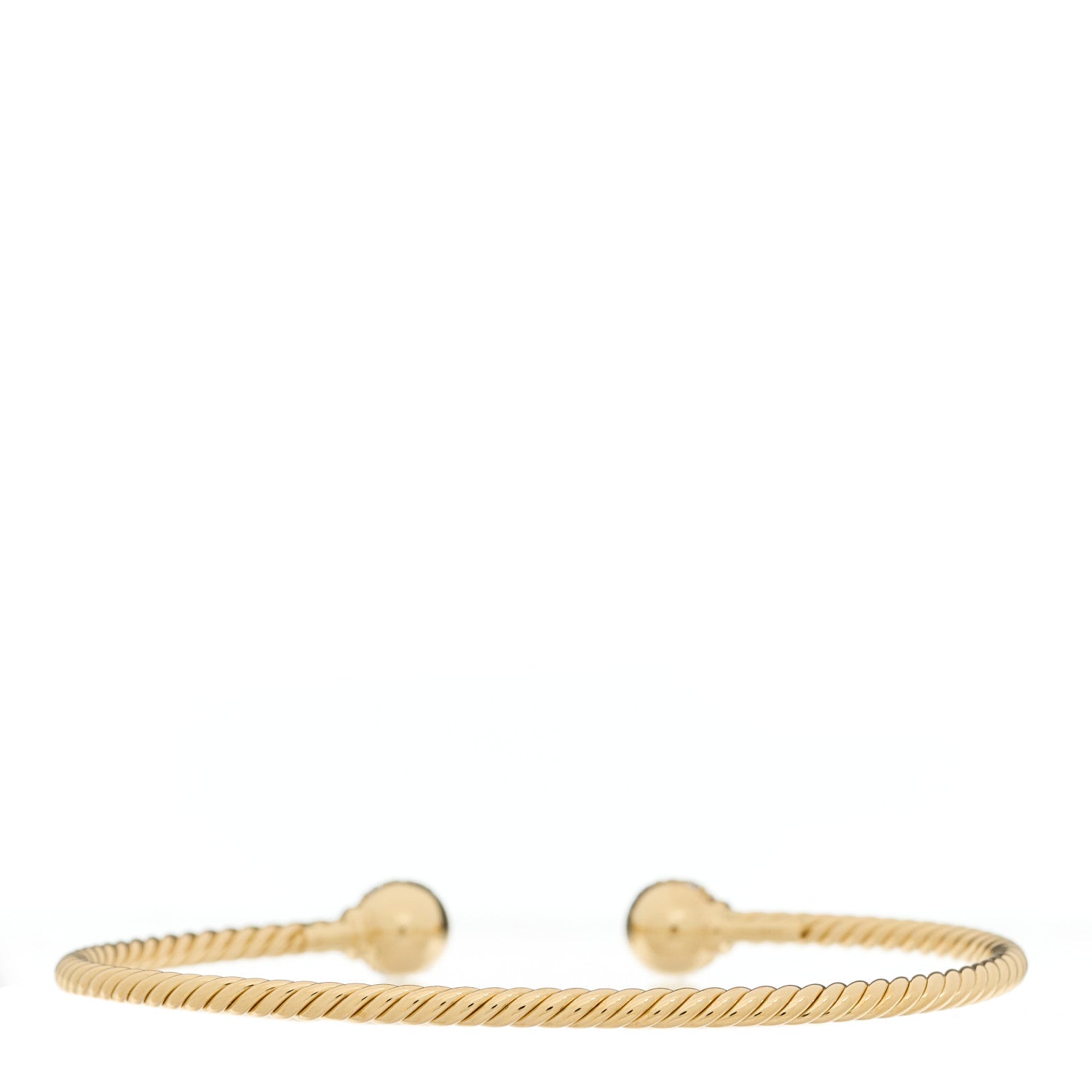 David Yurman 18K Yellow Gold Diamond 2.6mm Solari Cablespira Bracelet 2 of 3