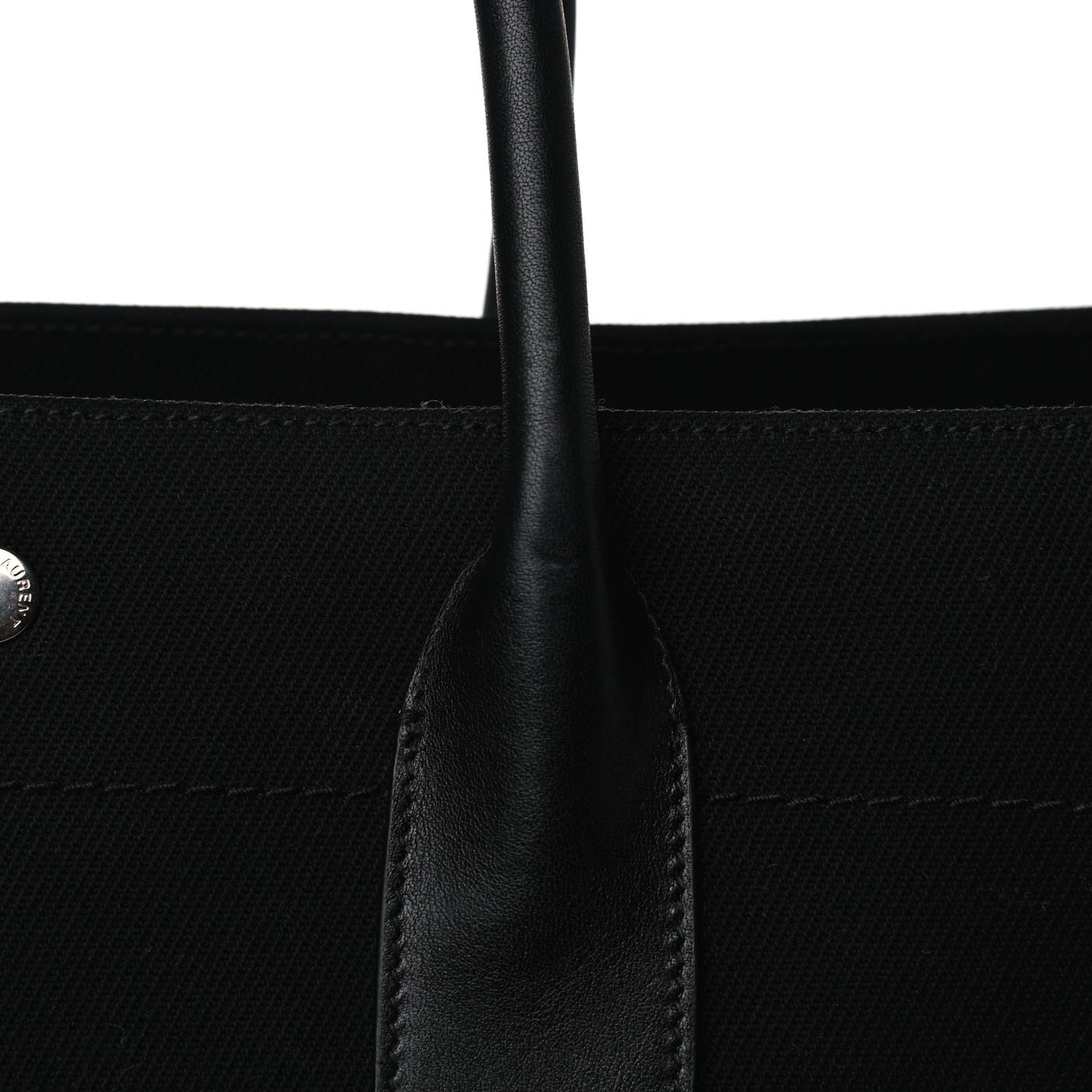 Linen Calfskin Rive Gauche Tote Black