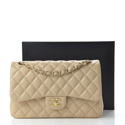 Chanel Lambskin Quilted Jumbo Double Flap Beige Clair 13 of 13