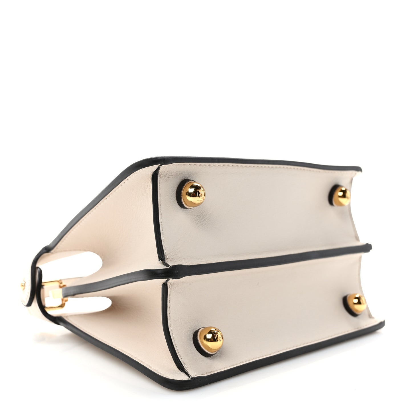 Vitello Seta Shiny Nappa Floral Embroidered Petite Peekaboo I SEE U Satchel Camelia White Ice