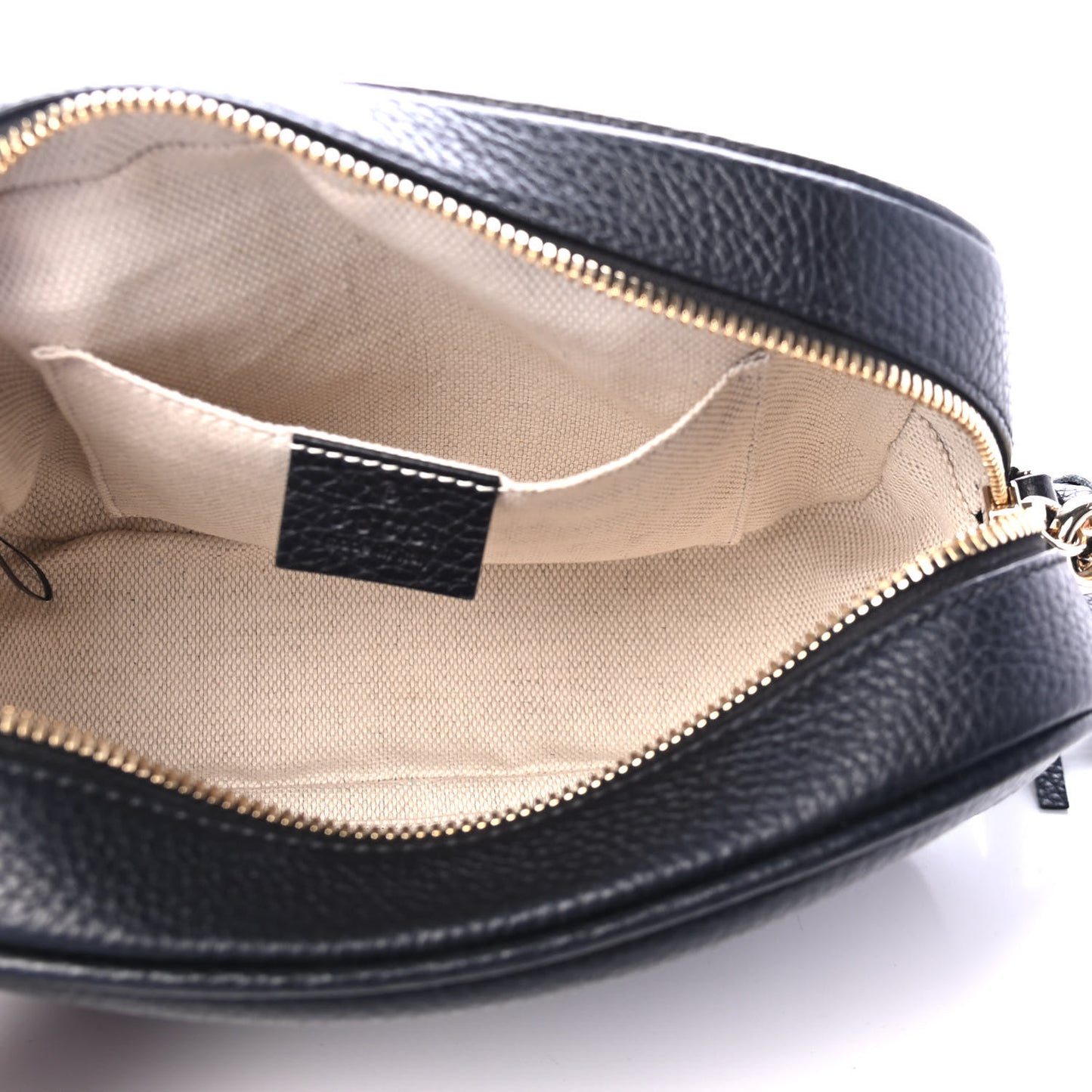 Pebbled Calfskin Small Soho Disco Bag Black