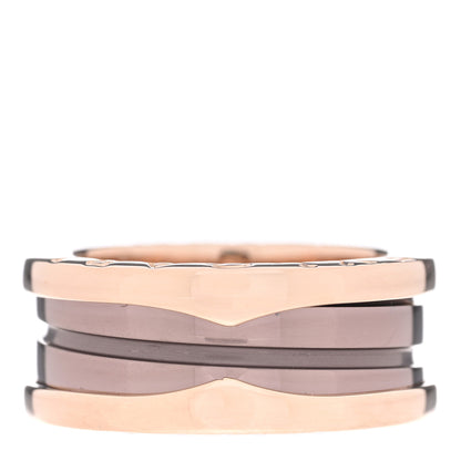 Bulgari 18K Rose Gold Bronze Cermet Roma B.Zero1 Two-Band Ring 50 5.25 3 of 8