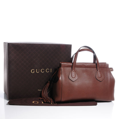 Gucci Leather Lady Tassel Top Handle Bag Nut Brown 5 of 9