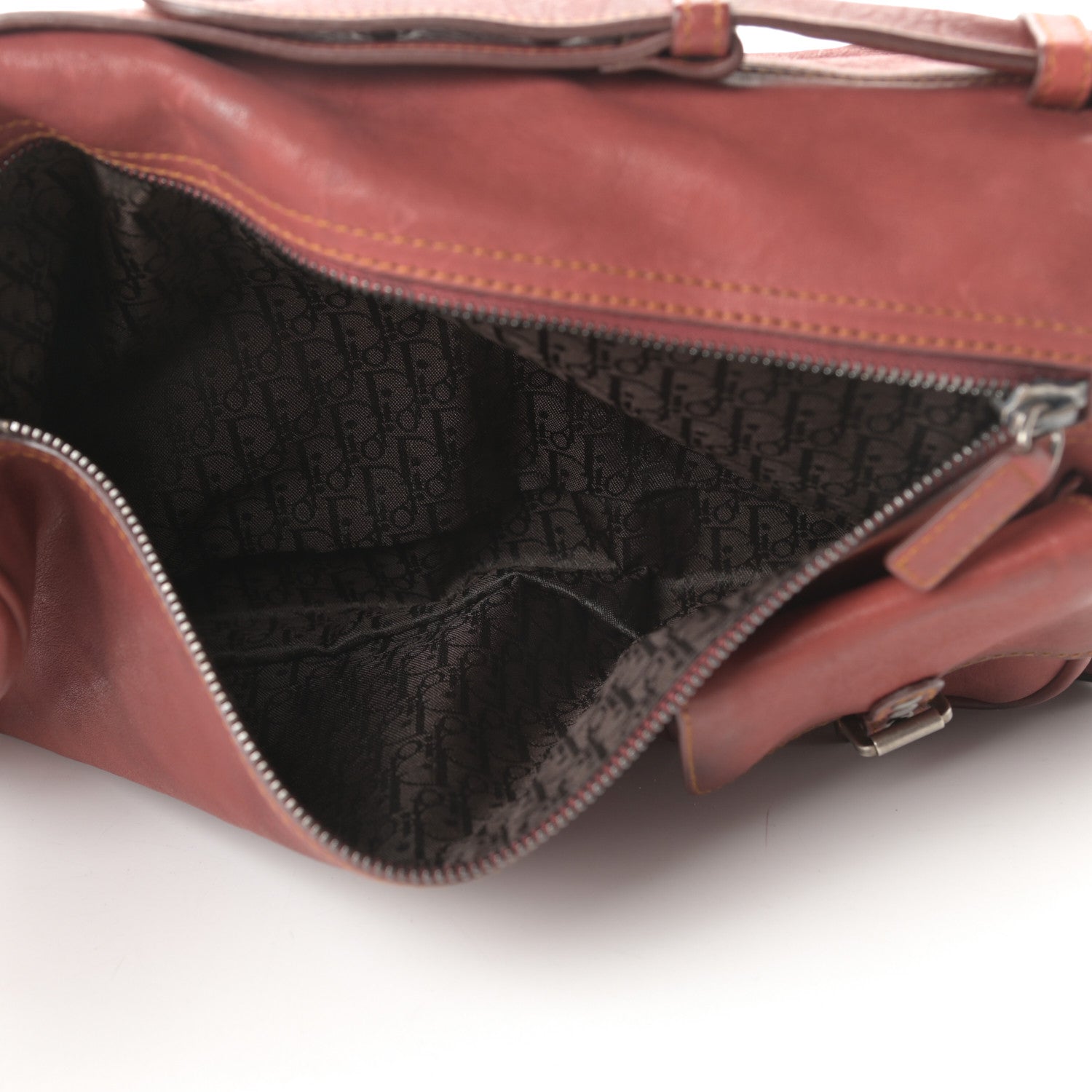 Christian Dior Calfskin Medium Gaucho Double Saddle Red 6 of 18