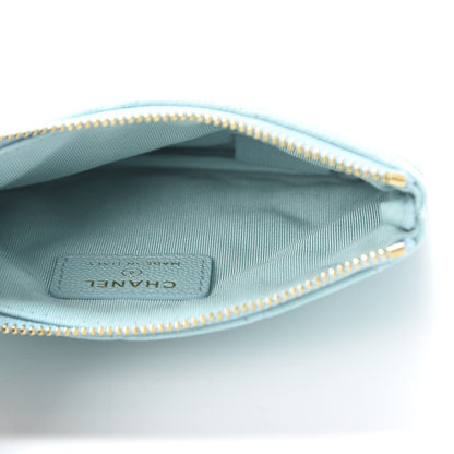 Chanel Caviar Quilted Small Cosmetic Case Light Blue 4 of 9