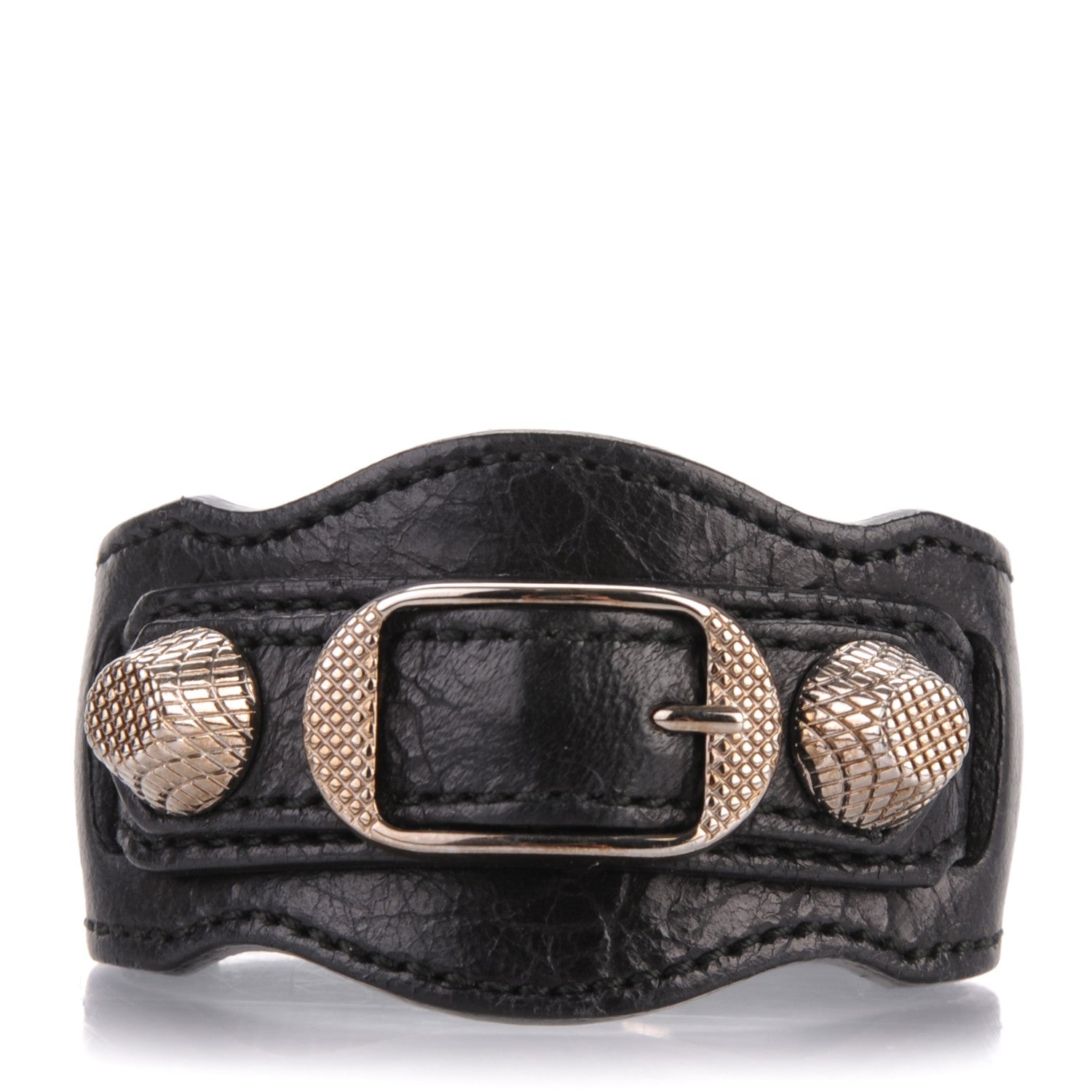 Balenciaga Agneau Arena Giant 12 Silver Hardware Bracelet S Black 1 of 5
