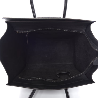 Celine Drummed Calfskin Mini Luggage Black 5 of 9