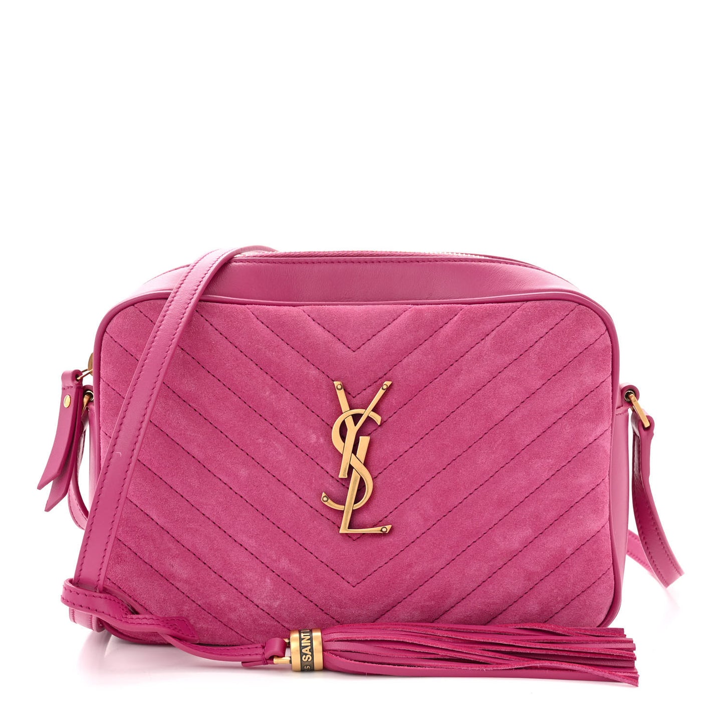 Suede Matelasse Monogram Lou Camera Bag Rose