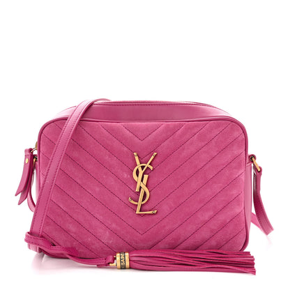 Saint Laurent Suede Matelasse Monogram Lou Camera Bag Rose 1 of 12