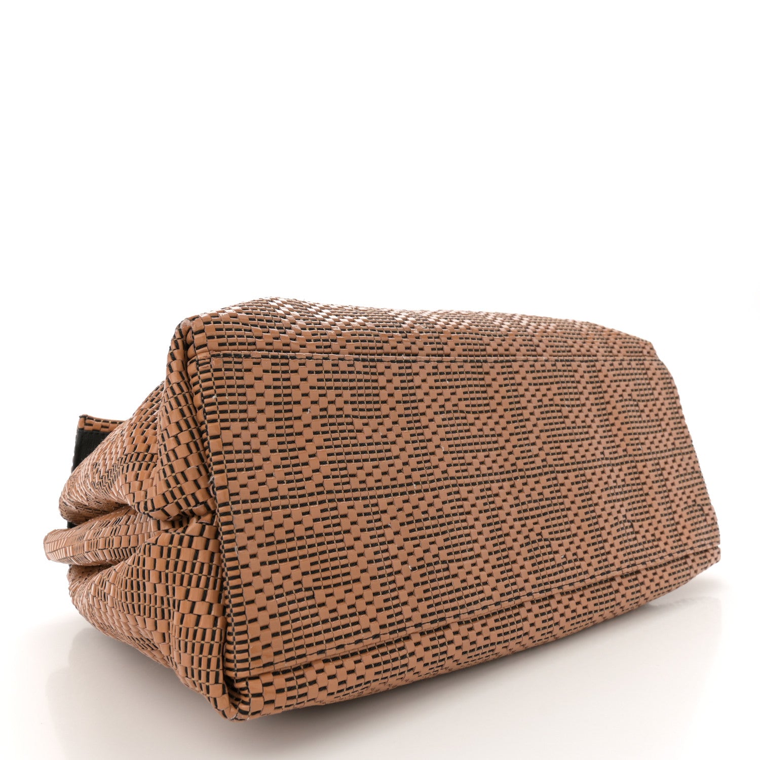 Fendi Canvas Patent Calfskin Woven Forever Shoulder Bag Mou Black 4 of 13