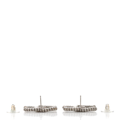 Chanel Crystal CC Earrings Silver 3 of 5