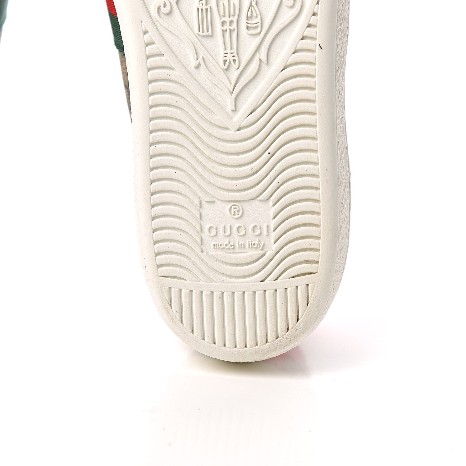 Gucci GG Supreme Monogram Bees Ayers Web Womens Ace Sneakers 37 Beige Oro Green Red 7 of 10