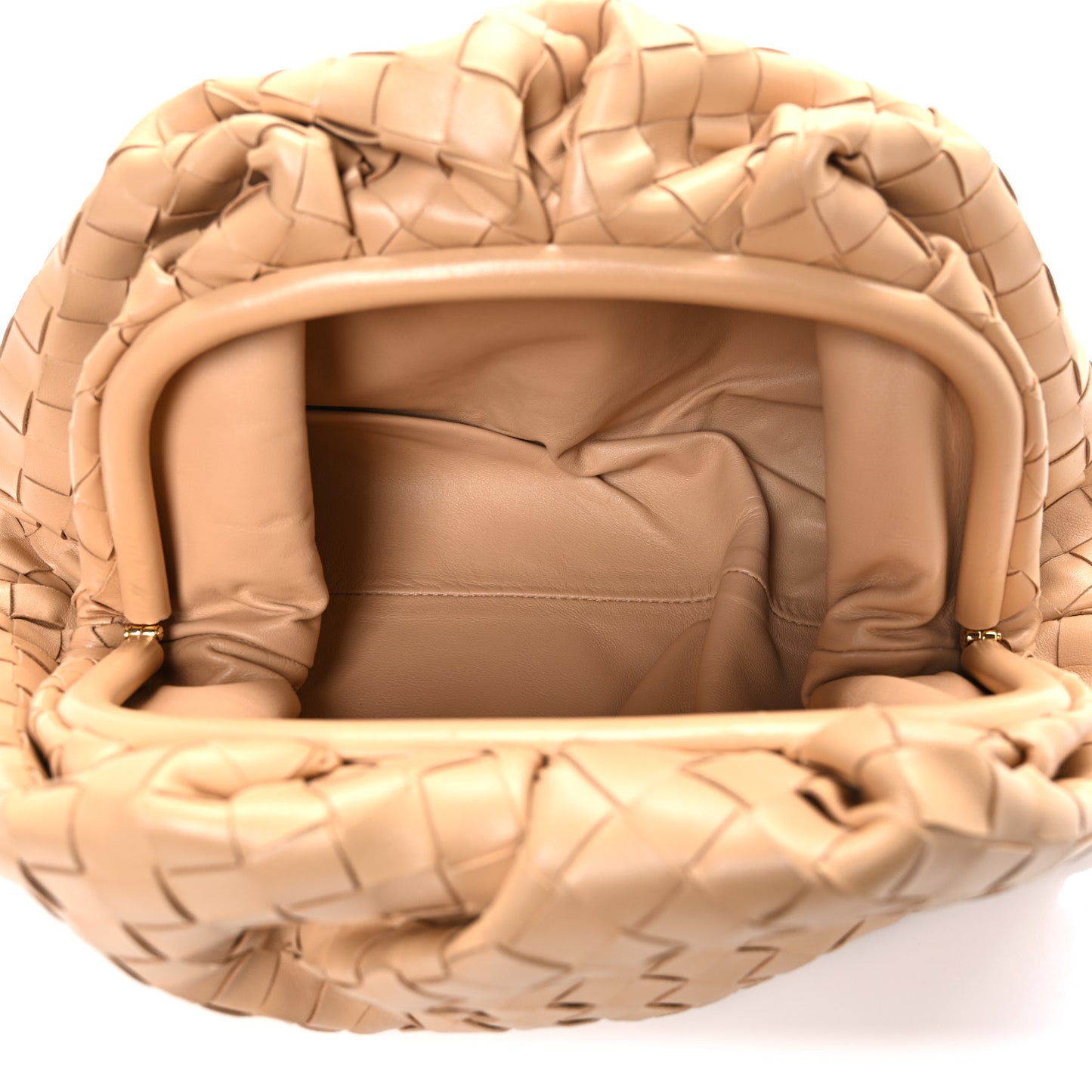 Nappa Maxi Intrecciato The Pouch Oversized Clutch Almond