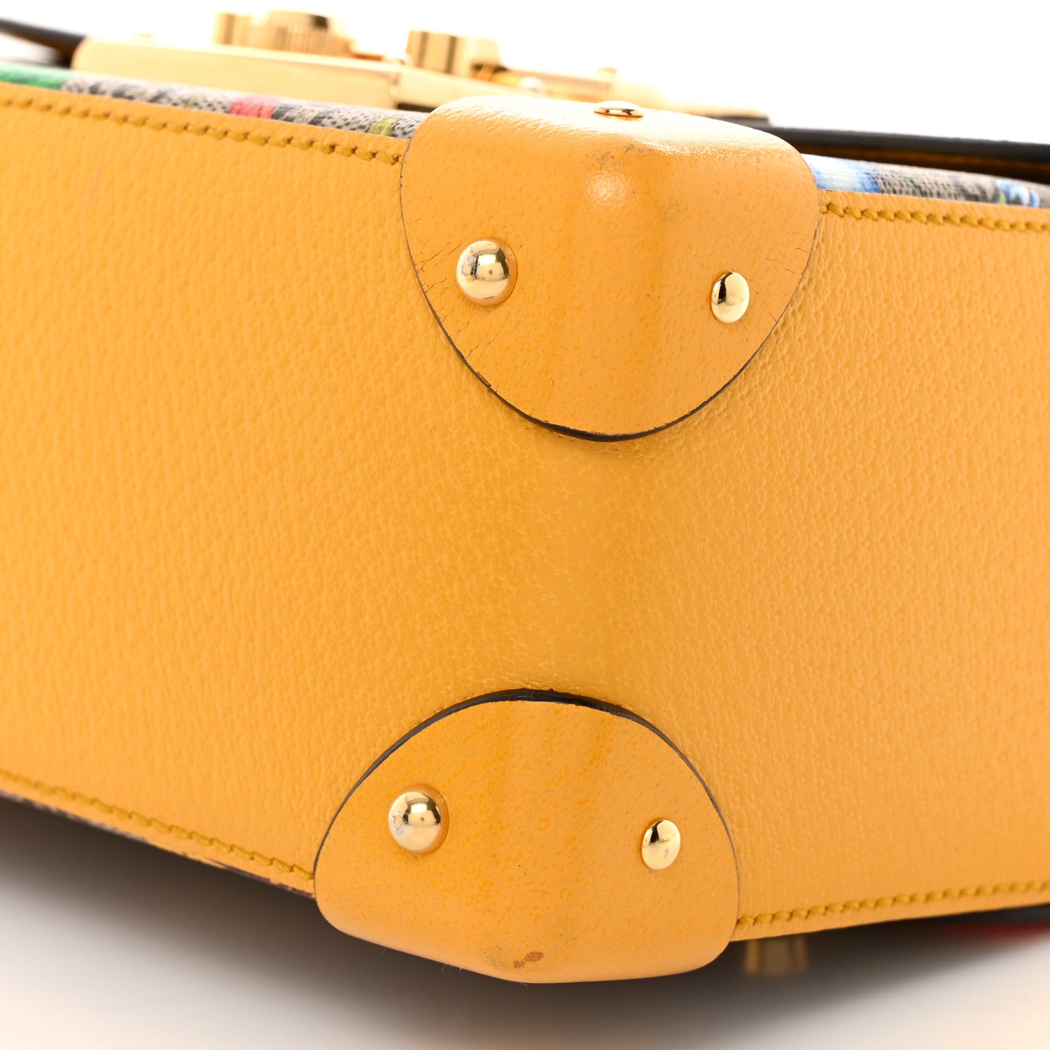 Gucci GG Supreme Monogram Flora Small Padlock Bamboo Shoulder Bag Beige Multicolor Crop 10 of 10