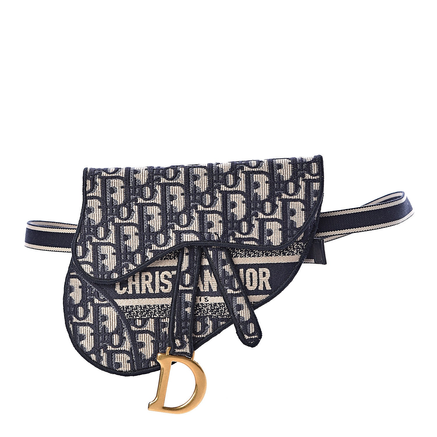 Christian Dior Oblique Saddle Belt Bag Blue 2 of 9