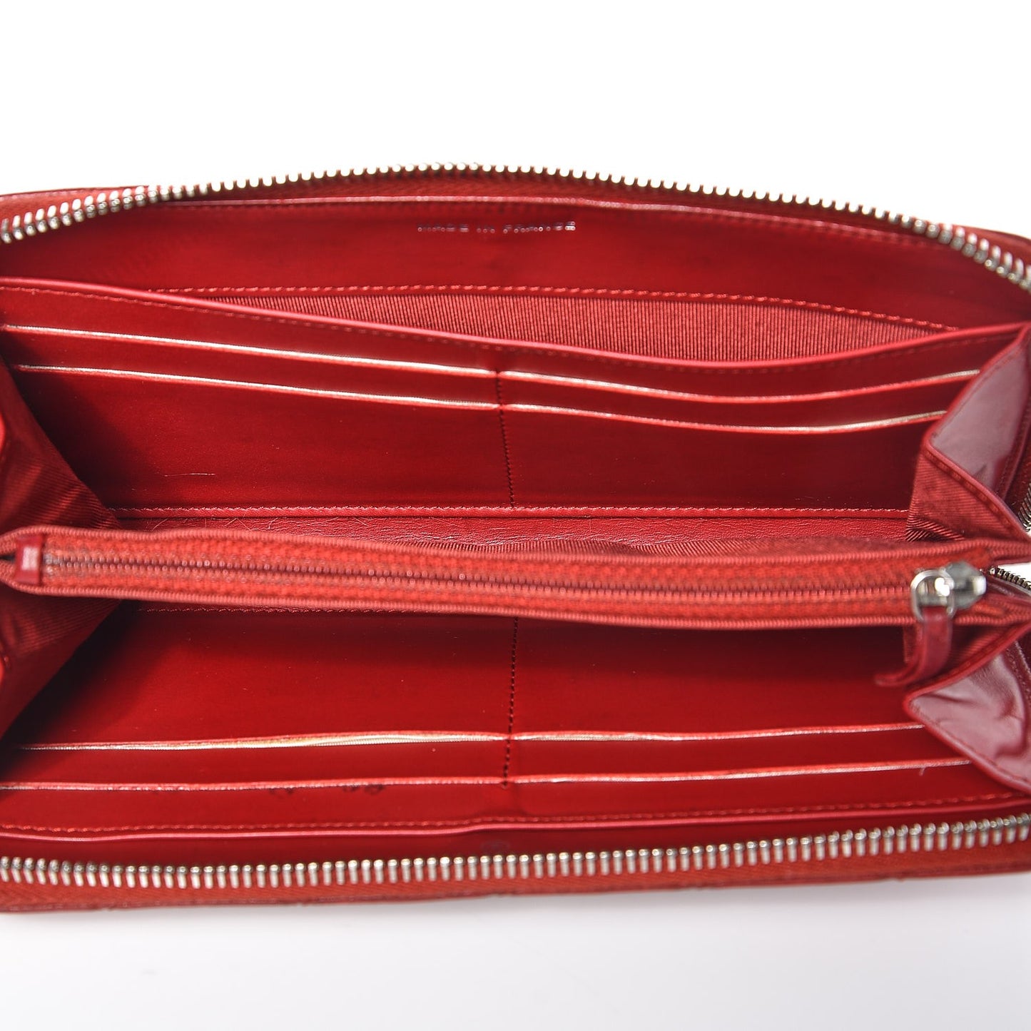 Caviar Quilted Large Gusset Zip Around Wallet Red