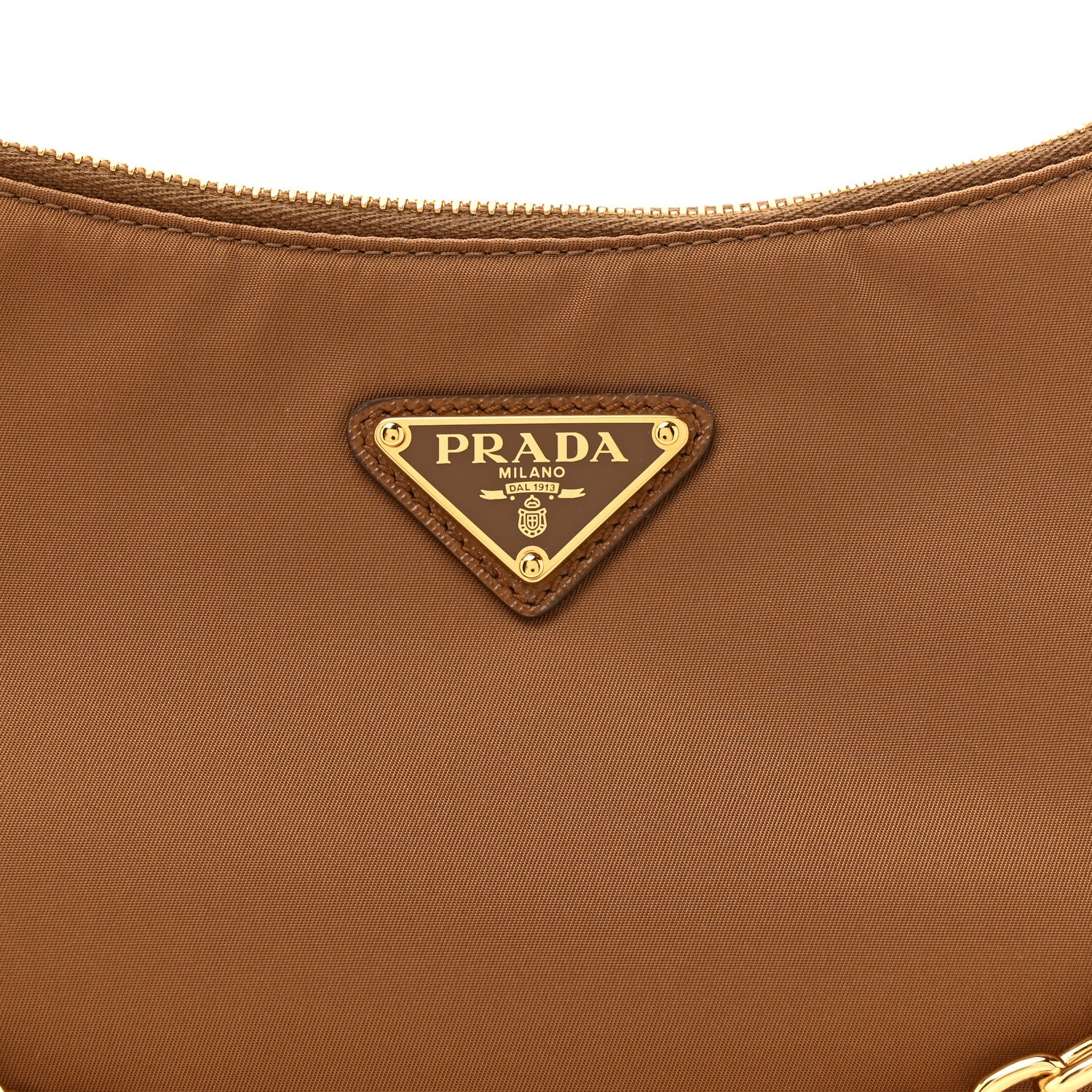 Prada Re-Nylon Saffiano Demi-lune Shoulder Bag Brown 7 of 10