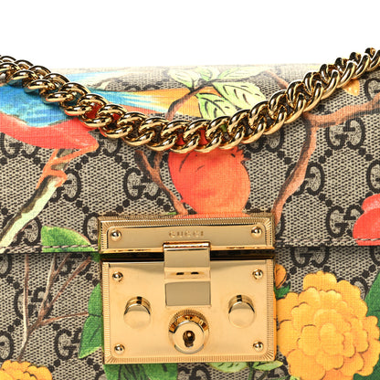 Gucci GG Supreme Monogram Tian Small Padlock Shoulder Bag Beige Multicolor New Acero 8 of 10