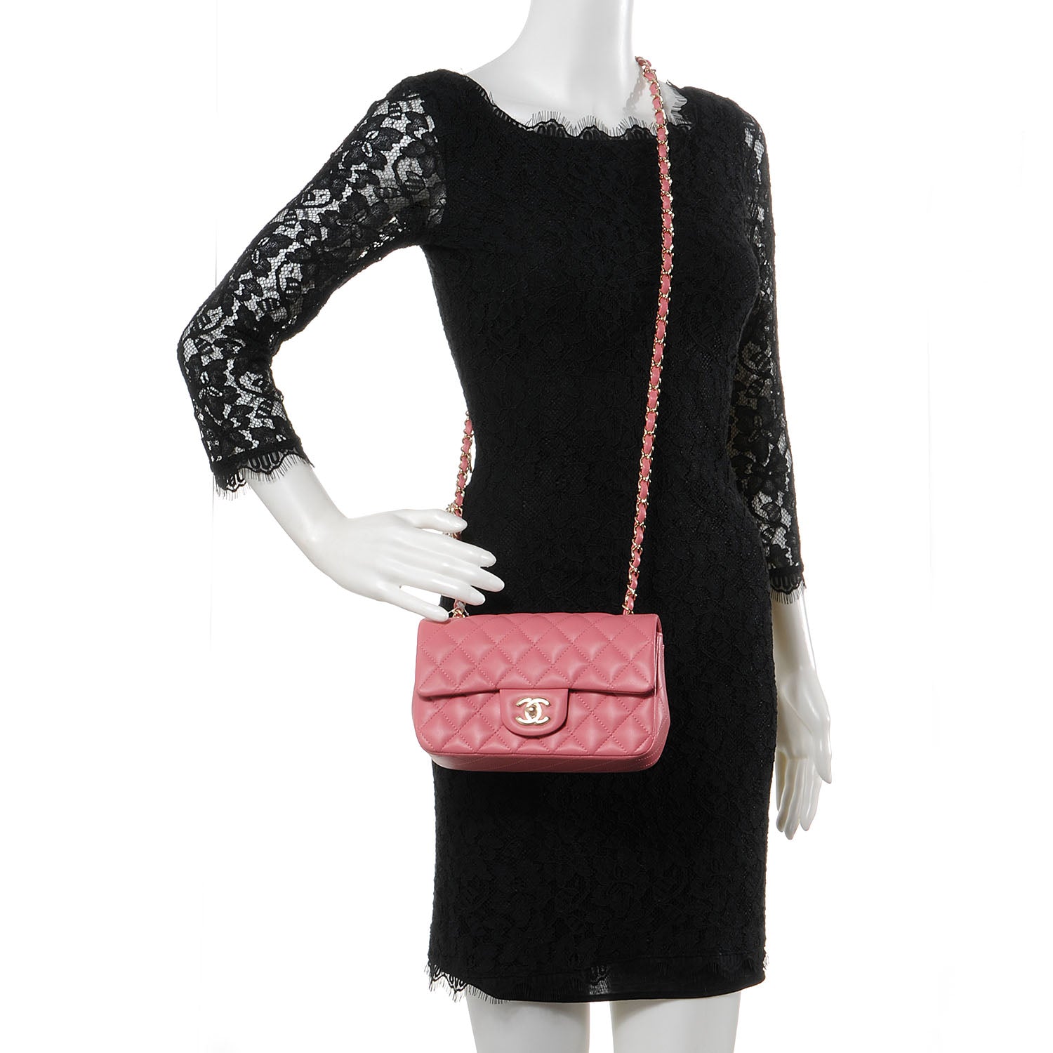 Chanel Lambskin Quilted Valentine Charms Mini Rectangular Flap Pink 2 of 10