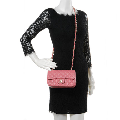 Chanel Lambskin Quilted Valentine Charms Mini Rectangular Flap Pink 2 of 10