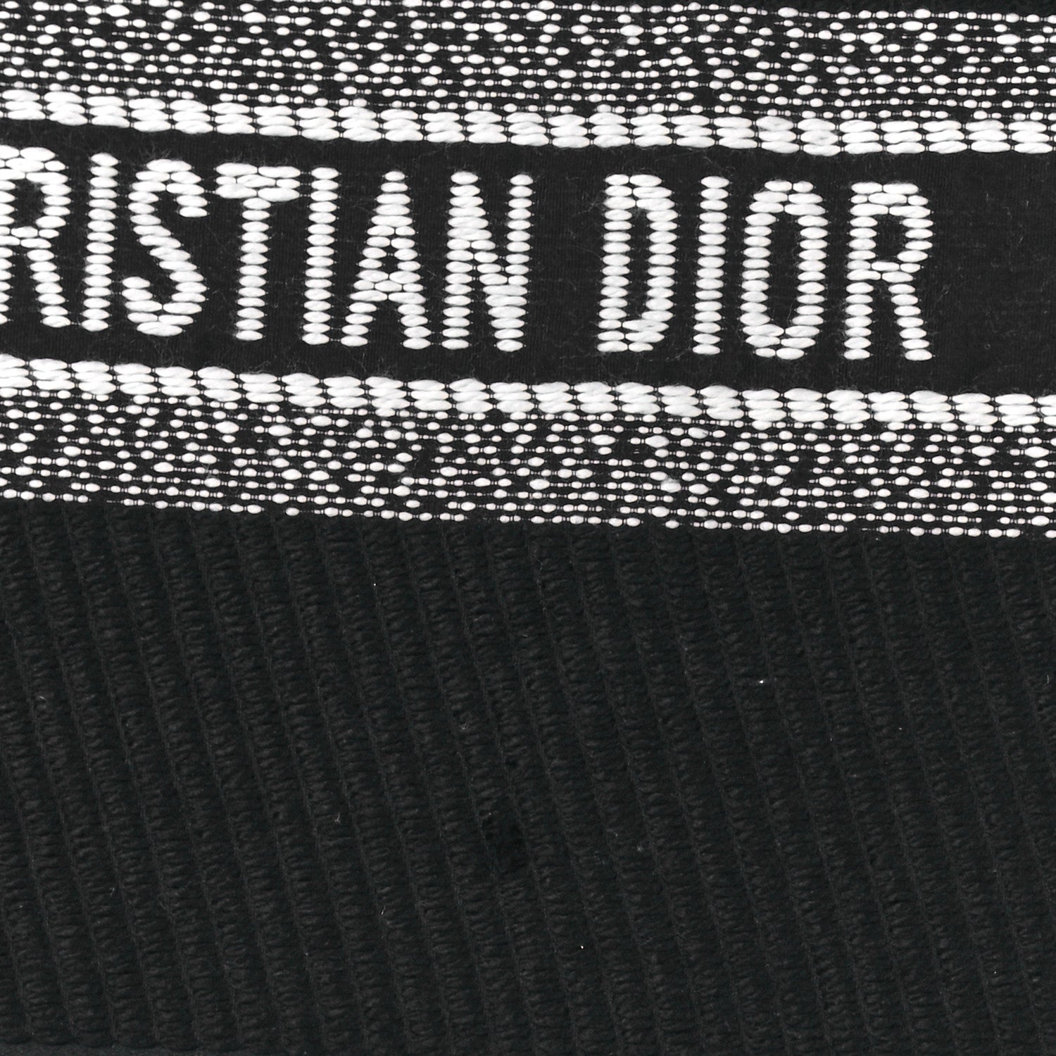 Christian Dior Cashmere Oblique Fringed Scarf Navy 4 of 4