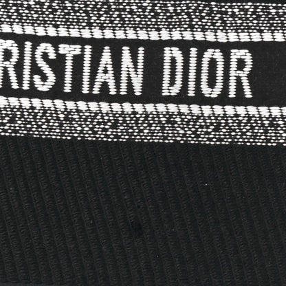 Christian Dior Cashmere Oblique Fringed Scarf Navy 4 of 4