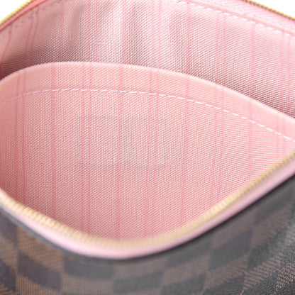 Louis Vuitton Damier Ebene Neverfull MM GM Pochette Rose Ballerine 9 of 12
