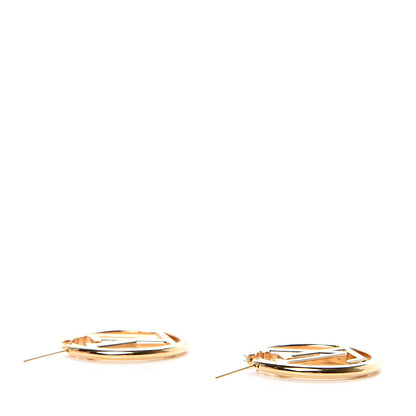 Louis Vuitton Metal Louise Hoop Earrings Gold 3 of 5