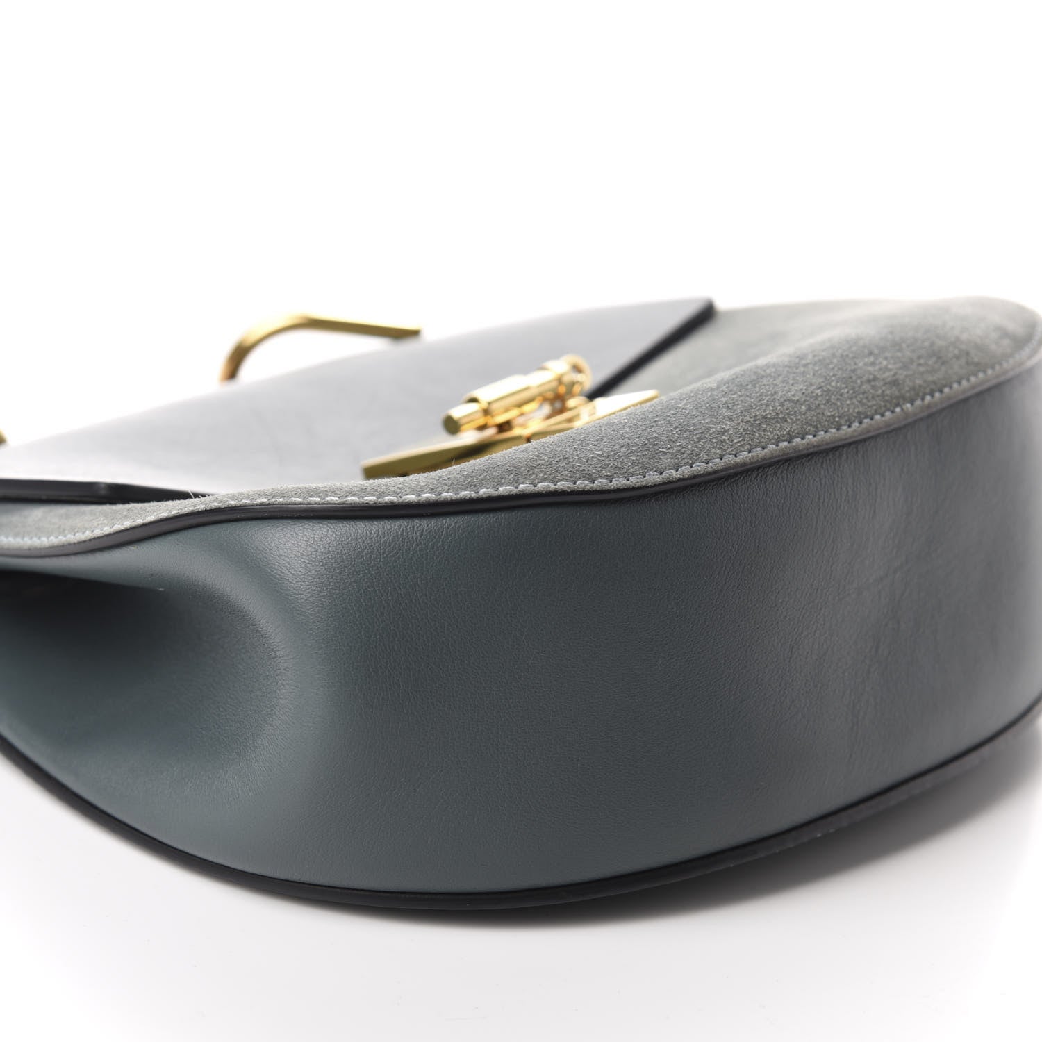 Chloe Suede Smooth Calfskin Drew Shoulder Bag Cloudy Blue 6 of 9