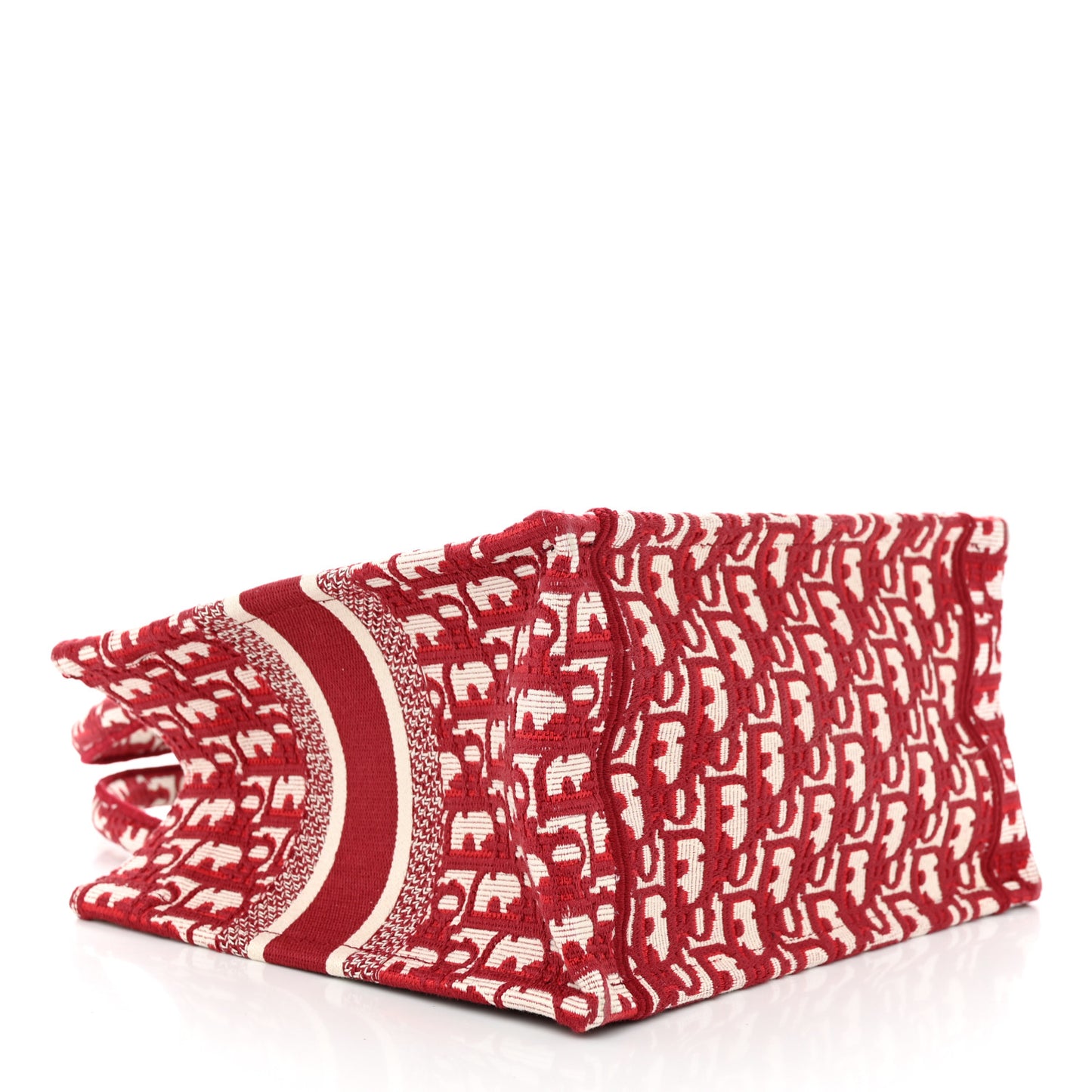 Oblique Small Book Tote Burgundy Multicolor