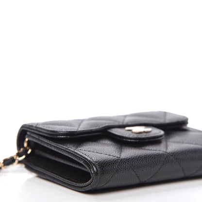 Chanel Caviar Quilted Flap Card Holder On Chain Black 6 of 11