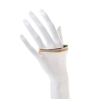 Hermes Enamel Printed Narrow Bracelet 70 White Gold 2 of 5