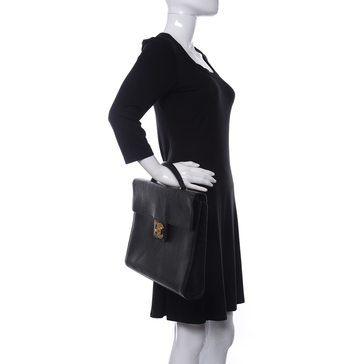 Chanel Caviar Briefcase Laptop Bag Black 2 of 11