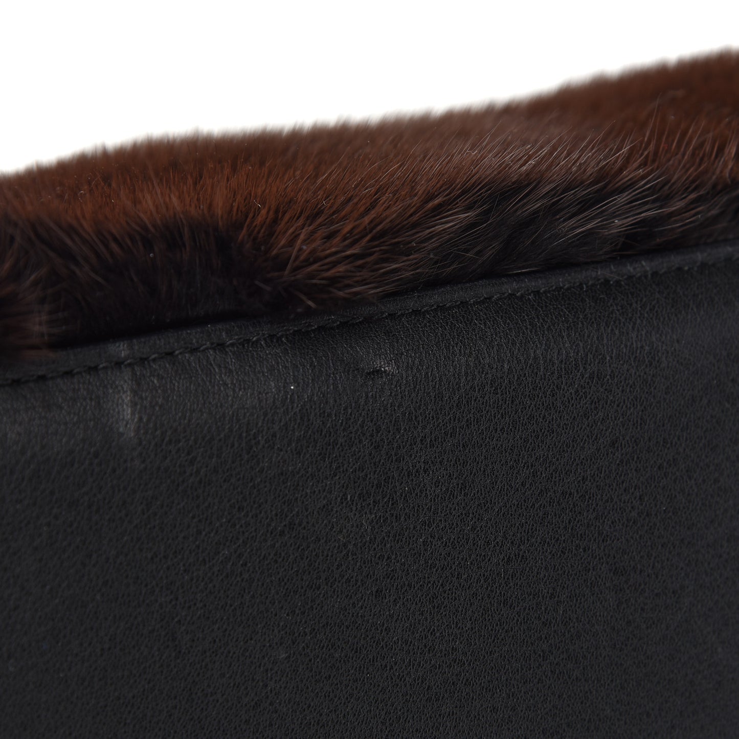 Mink Fur Capucines MM Dark Brown