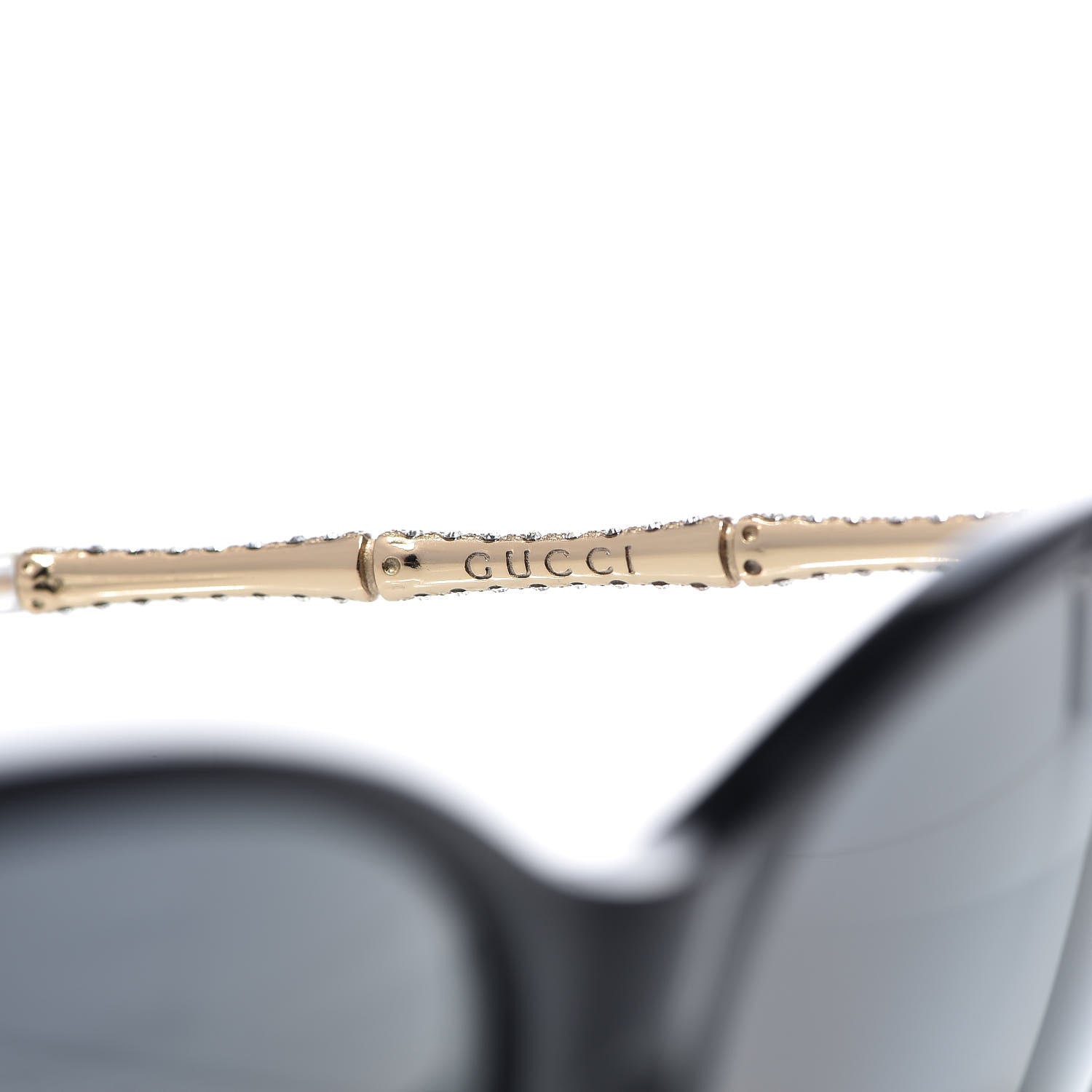 Gucci Crystal Bamboo Cat Eye GG 3771/N/F/S Sunglasses Gold 5 of 10