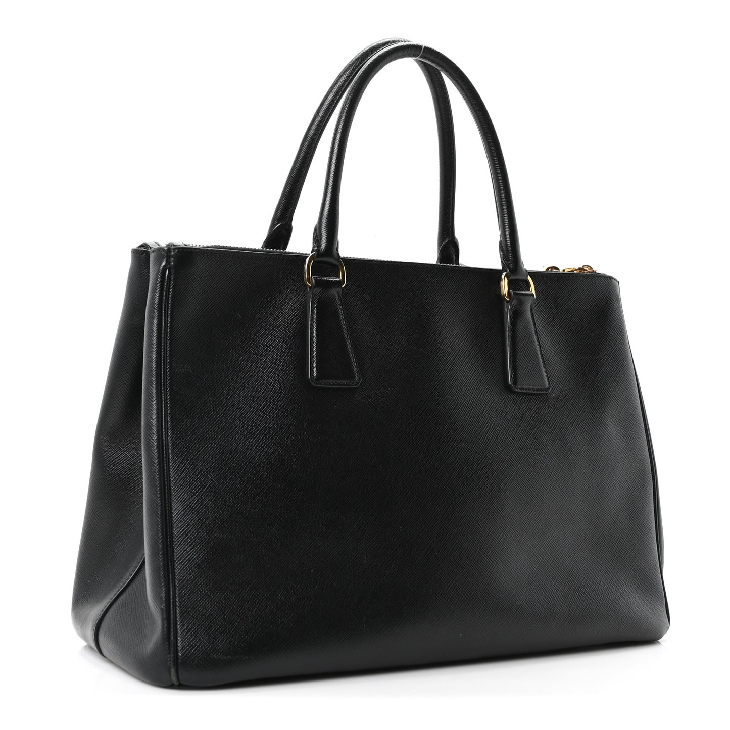 Saffiano Medium Galleria Double Zip Tote Black