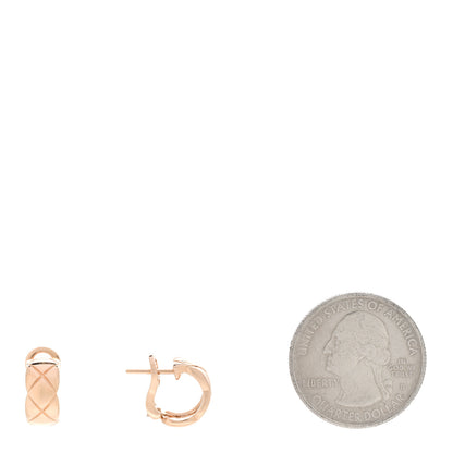 Chanel 18K Beige Gold Coco Crush Hoop Earrings 2 of 5