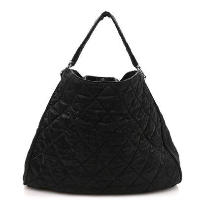 Chanel Crinkled Coated Canvas Le Marais Hobo Black 1 of 9