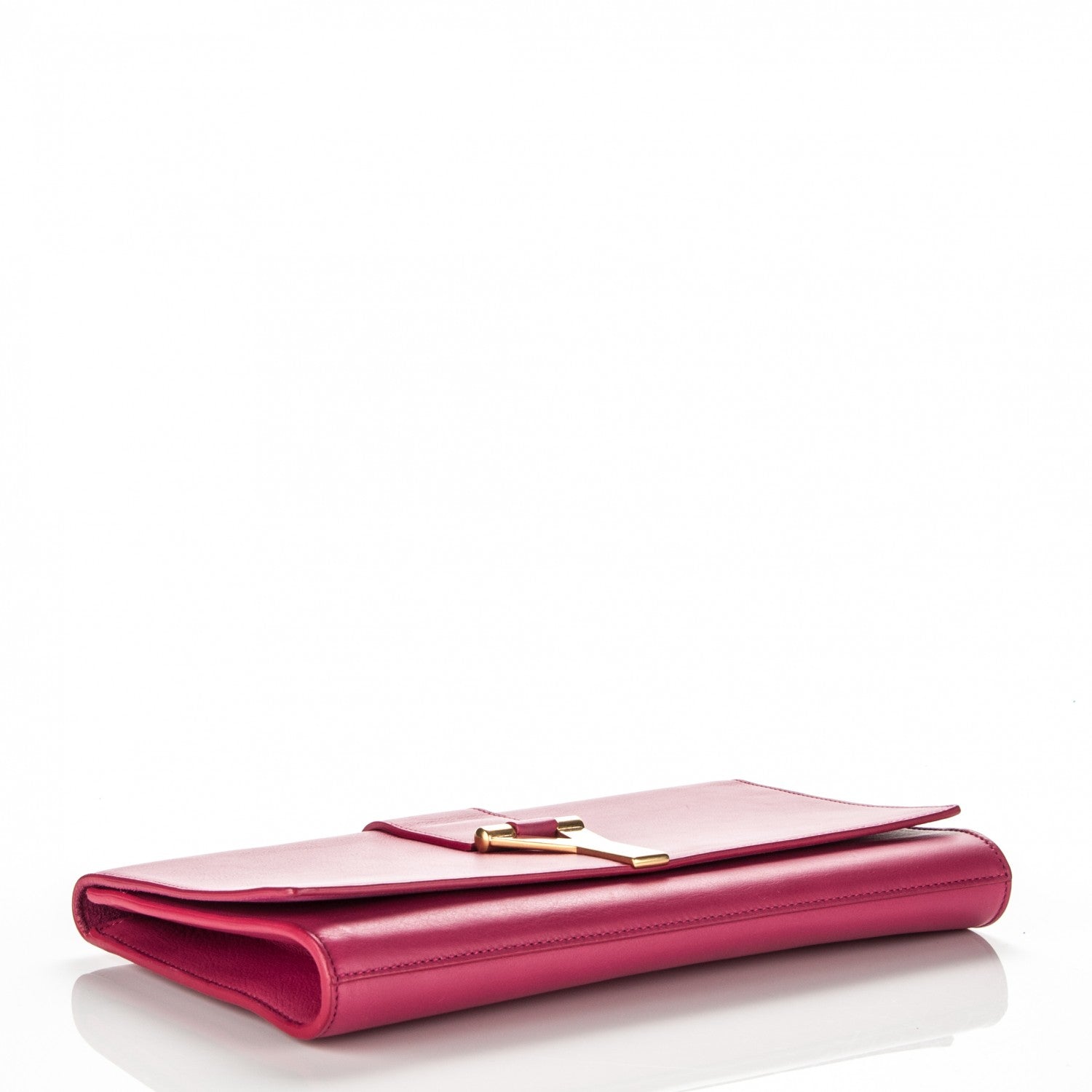 Saint Laurent Calfskin Classic Y Ligne Clutch Fuchsia 4 of 6