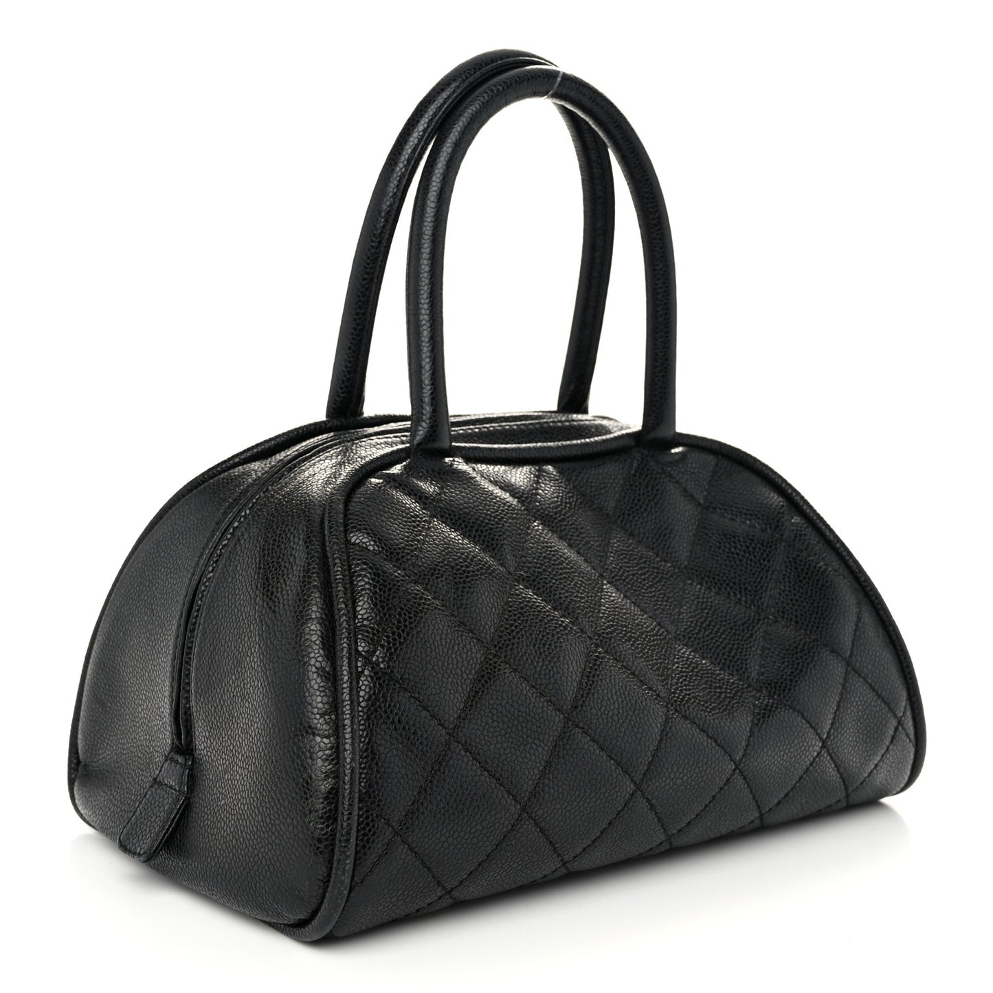 Caviar Quilted Small Bowler Black