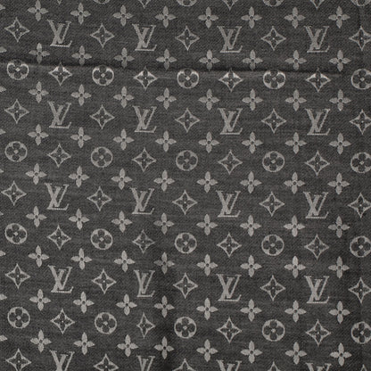 Louis Vuitton Silk Wool Monogram Denim Shawl Black 4 of 5