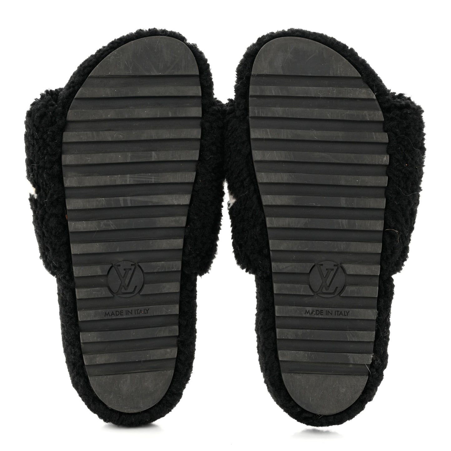 Shearling Monogram Giant Paseo Flat Comfort Mule 36 Black