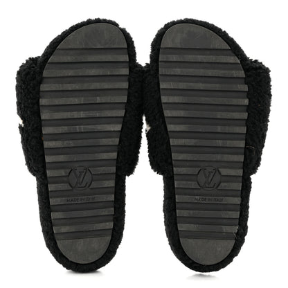 Louis Vuitton Shearling Monogram Giant Paseo Flat Comfort Mule 36 Black 5 of 7