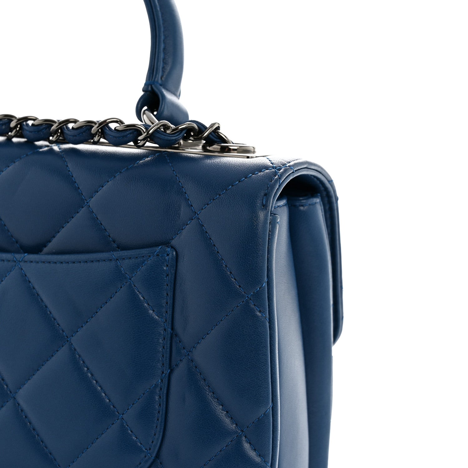 Chanel Lambskin Quilted Small Trendy CC Flap Dual Handle Bag Blue 14 of 15