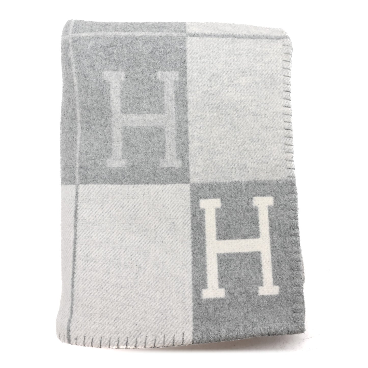Wool Cashmere Avalon III Blanket Ecru Gris Clair