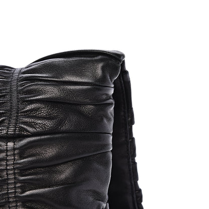 Prada Nappa Dressy Gaufre Ruched Flap Clutch Black 10 of 13